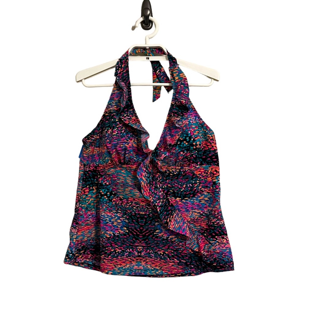 Love Your Assests VNeck Ruffle Tankini Top